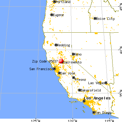Sacramento, CA (95837) map from a distance