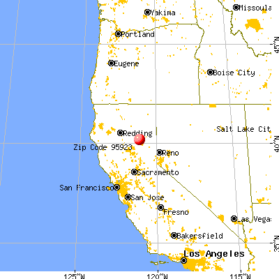 Almanor, CA (95923) map from a distance