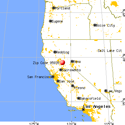 Dobbins, CA (95935) map from a distance