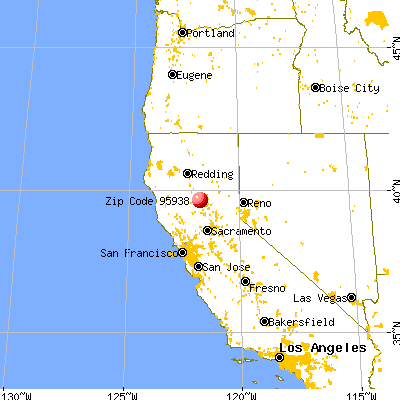 Durham, CA (95938) map from a distance