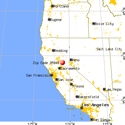 Grass Valley, CA (95945) map from a distance