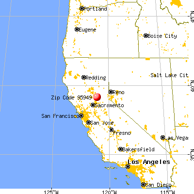 Alta Sierra, CA (95949) map from a distance