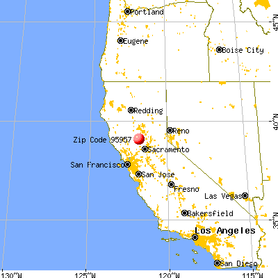 Meridian, CA (95957) map from a distance
