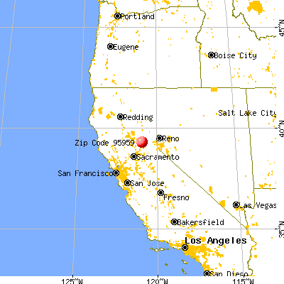 Nevada City, CA (95959) map from a distance