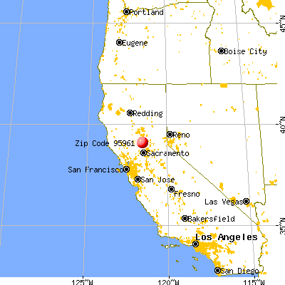 Plumas Lake, CA (95961) map from a distance