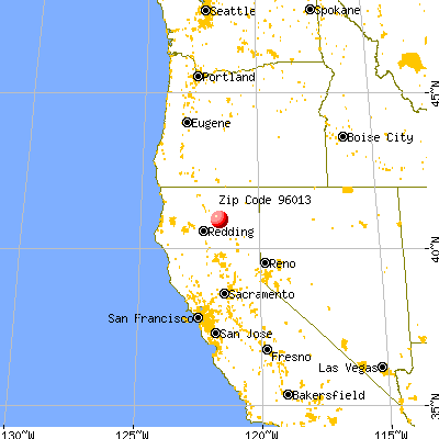 Burney, CA (96013) map from a distance