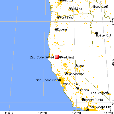 Douglas City, CA (96024) map from a distance