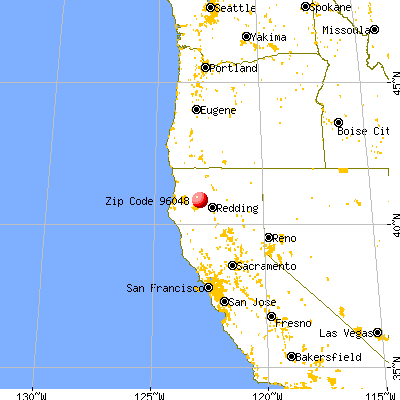 Junction City, CA (96048) map from a distance
