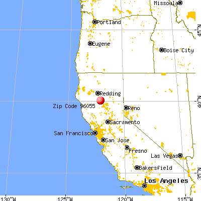 Los Molinos, CA (96055) map from a distance