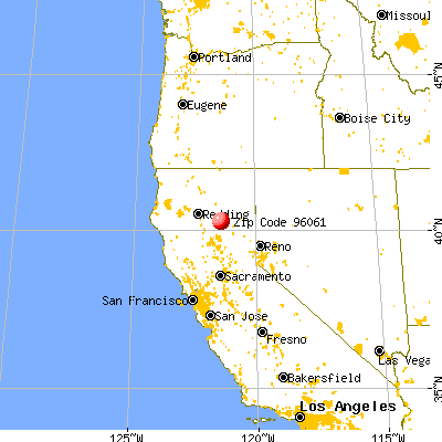 Mineral, CA (96061) map from a distance