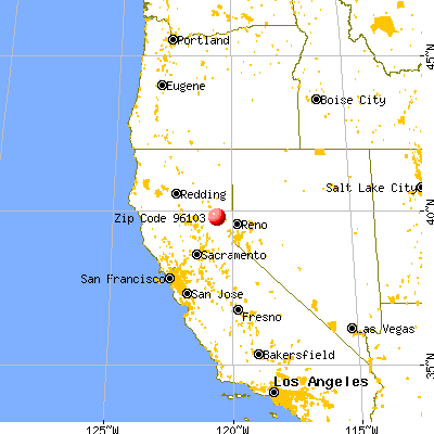 Johnsville, CA (96103) map from a distance