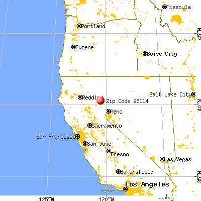 Janesville, CA (96114) map from a distance