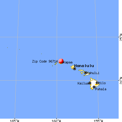 Hanalei, HI (96714) map from a distance