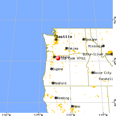 Mount Hood Village, OR (97011) map from a distance