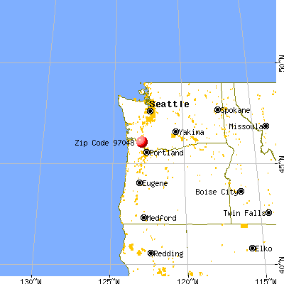 Rainier, OR (97048) map from a distance