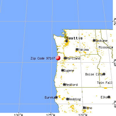 Bay City, OR (97107) map from a distance