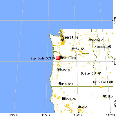 Gaston, OR (97119) map from a distance
