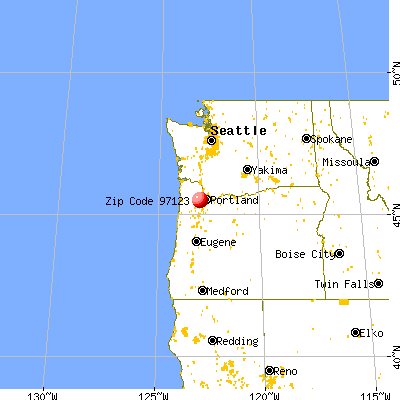 Hillsboro, OR (97123) map from a distance