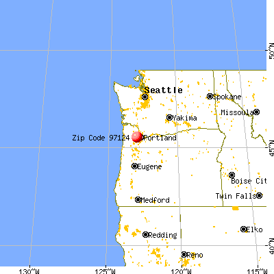 Hillsboro, OR (97124) map from a distance