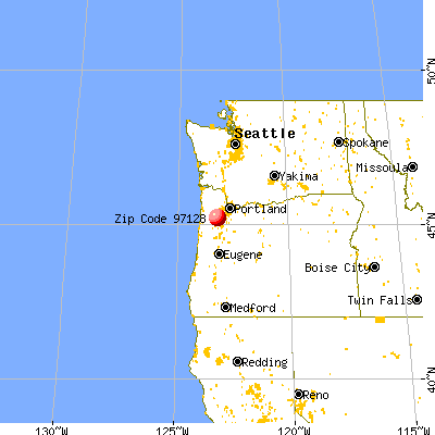 McMinnville, OR (97128) map from a distance