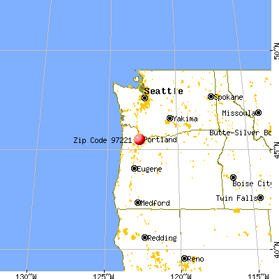 Portland, OR (97221) map from a distance