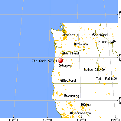 Albany, OR (97321) map from a distance