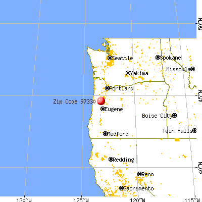 Corvallis, OR (97330) map from a distance