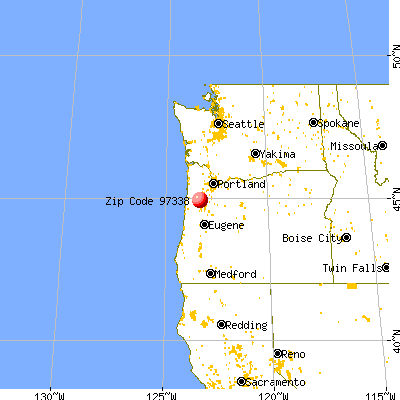 Dallas, OR (97338) map from a distance