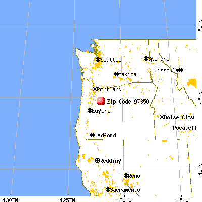 Idanha, OR (97350) map from a distance