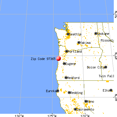 Newport, OR (97365) map from a distance