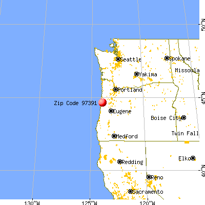 Toledo, OR (97391) map from a distance