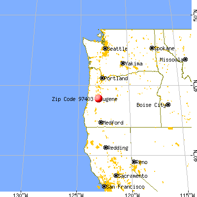 Eugene, OR (97403) map from a distance