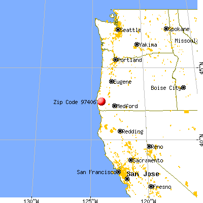 Agness, OR (97406) map from a distance
