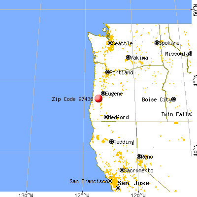 Elkton, OR (97436) map from a distance