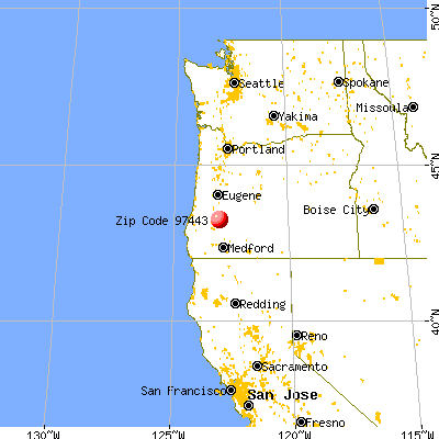 Glide, OR (97443) map from a distance