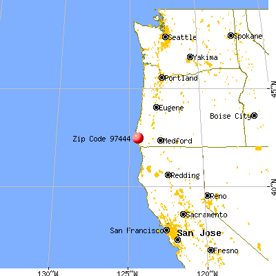 Gold Beach, OR (97444) map from a distance