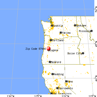 Harrisburg, OR (97446) map from a distance