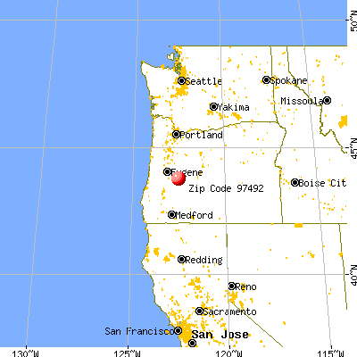 Westfir, OR (97492) map from a distance