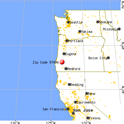 Winston, OR (97496) map from a distance