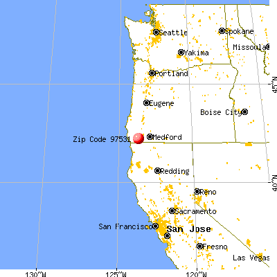 Kerby, OR (97531) map from a distance