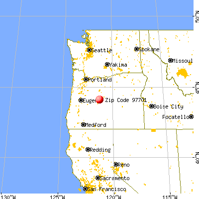 Bend, OR (97701) map from a distance