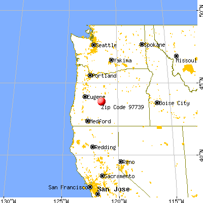 La Pine, OR (97739) map from a distance
