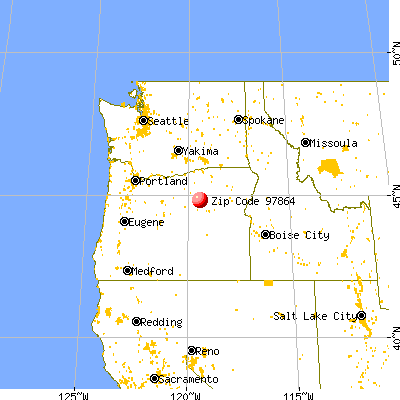 Monument, OR (97864) map from a distance