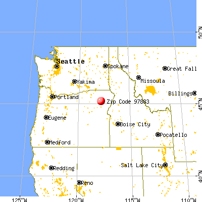 Union, OR (97883) map from a distance