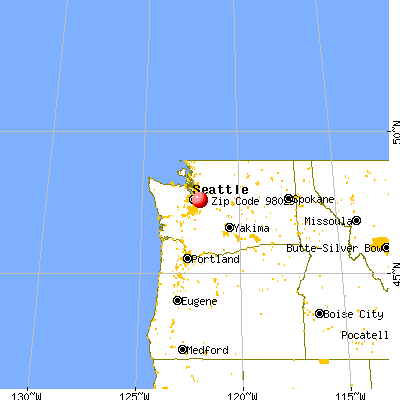 Issaquah, WA (98029) map from a distance