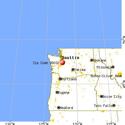 Kent, WA (98032) map from a distance