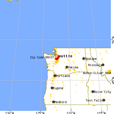 Lynnwood, WA (98037) map from a distance