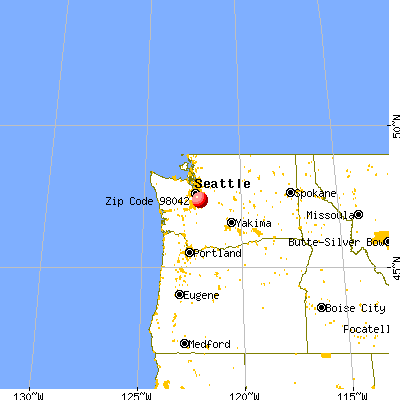 Lake Morton-Berrydale, WA (98042) map from a distance