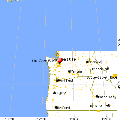 Everett, WA (98208) map from a distance