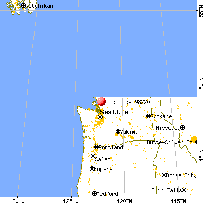 Acme, WA (98220) map from a distance